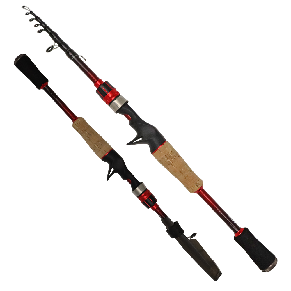 apusale 210 bocaoyuju 3 piece fishing pole black & red XPUYU TELE ROD TRAVEL FISH