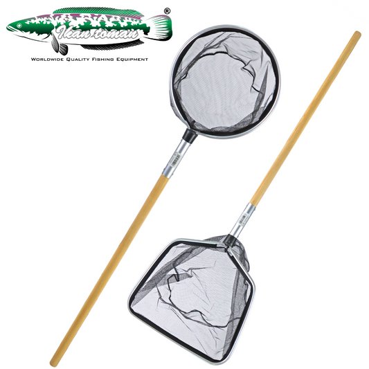 Ikan Toman Marble Wooden Landing Net